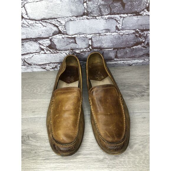 FRYE Loafer Brown Leather Slip On Comfort Moccasin Driver Men Sz 11M US/44EU - Picture 1 of 16